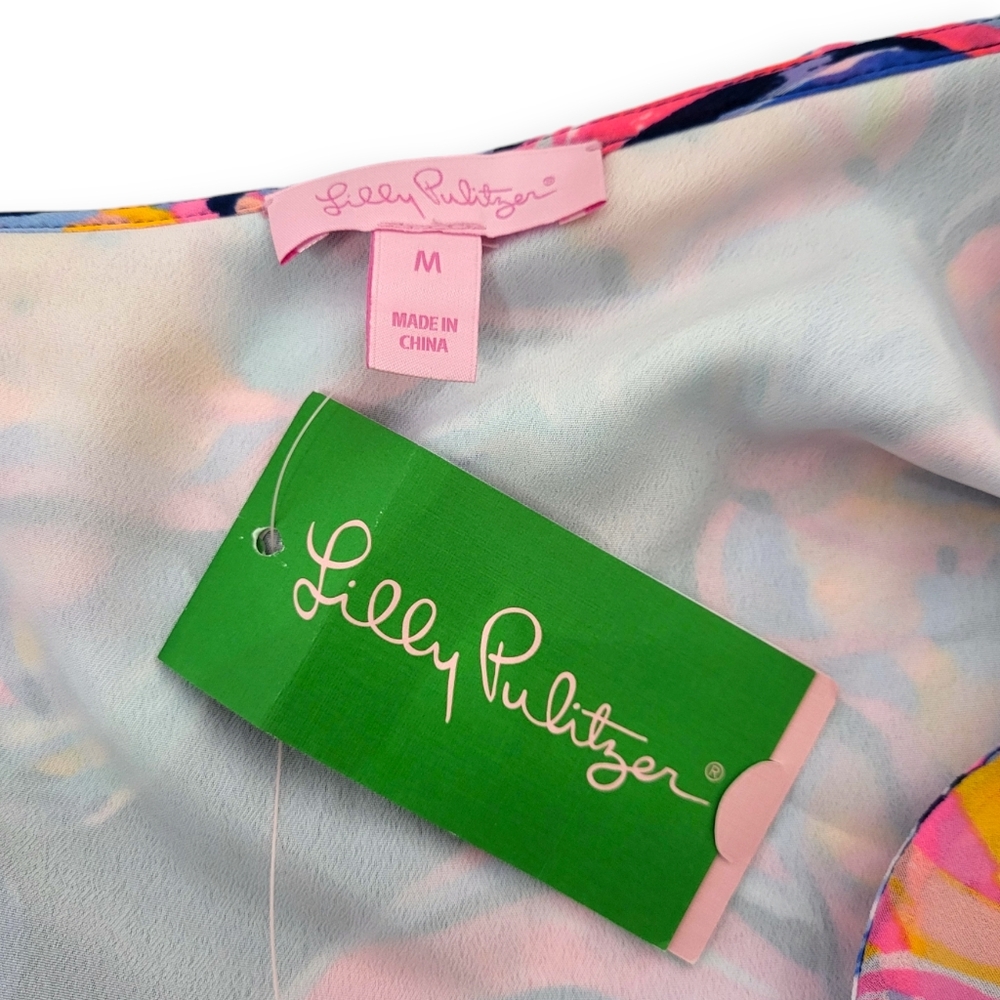 LILLY PULITZER Marianna Dress in Nauti Navy Boho Bateau Wrap Dress Medium - Picture 8 of 10